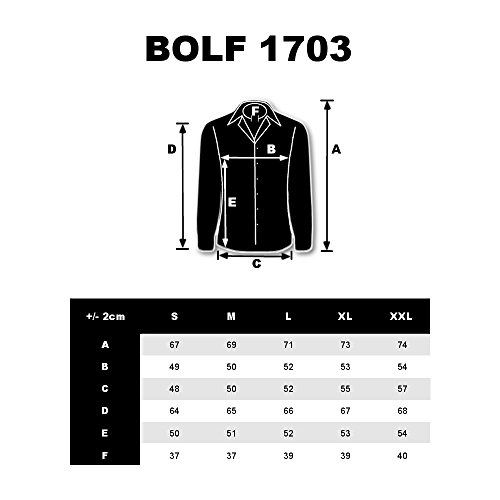 BOLF Hombre Camisa Elegante 1703 Verde Oscuro L [2B2]