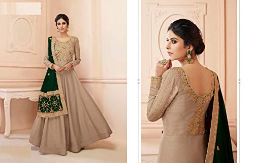 Bollywood Indian Designer Silk Tussar Party Wear Vestido Elegante Anarkali Salwar Kameez Disfraz Bordado Función Musulmana Deshierbe Desgaste 4004 (XS)