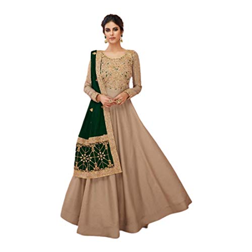 Bollywood Indian Designer Silk Tussar Party Wear Vestido Elegante Anarkali Salwar Kameez Disfraz Bordado Función Musulmana Deshierbe Desgaste 4004 (XS)