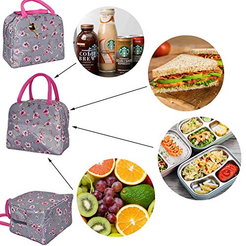 Bolsa Almuerzo Infantil, Bolsa de Almuerzo Aislamiento Ecológico Bolsa de Almuerzo de Picnic 23x12x19cm Portátil Pequeña Reutilizable de Multiuso para Madres, Mujeres, Niños, Escuela Trabajo