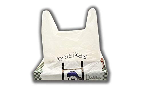 BOLSA CAMISETA PORTACAJAS ESQUINAS ABIERTAS // BOLSA CON ASAS // PARA LLEVAR COMIDA // PARA PIZZA TORTILLA COMIDA CALIENTE // 50X60 CM; PAQ./ 200 UDS"BOLSIKAS"