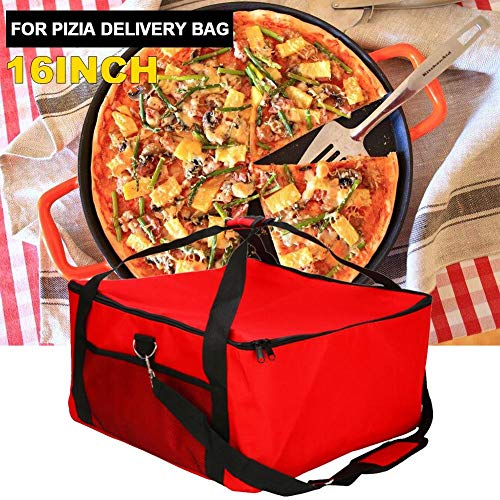 Bolsa de Entrega de Catering de 16 Pulgadas, Bolsas térmicas de Entrega de Pizza Bolsa de Entrega de Alimentos con Aislamiento, Bolsas de Transporte Profesional para Calentadores de Pizza Bolsa