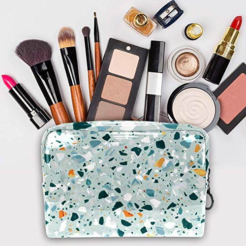 Bolsa de maquillaje portátil con cremallera bolsa de aseo de viaje para las mujeres práctico almacenamiento cosmético bolsa piedra granito cuarzo mármol vidrio