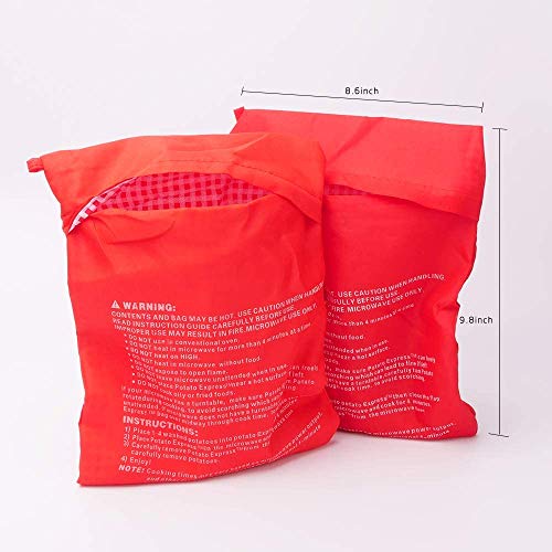 Bolsa de Patata de Microondas,Microondas Chaqueta,Bolsa de Papas para Microondas,Bolsa de Cocina Perfecto Patatas,Patatas Microondas,Bolsa de Patatas Pequeñas