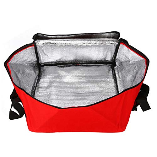 Bolsa Térmica Bolsa De Pizza Gran Hermética Bolsa Impermeable De Entrega De Alimentos Bolsa Térmica Plegable Bolso Nevera Térmica, Rojo 42 X 42 X 23 Cm