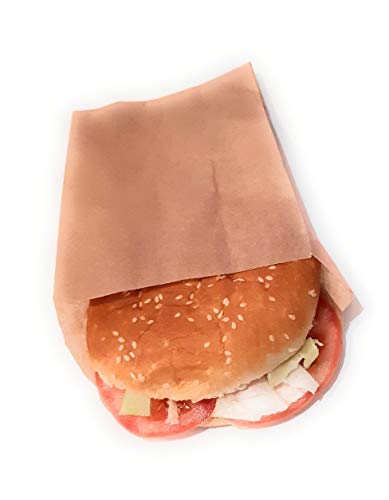 Bolsas de papel kraft marrón antigrasa para hamburguesa 12x20 cm (250 uds)