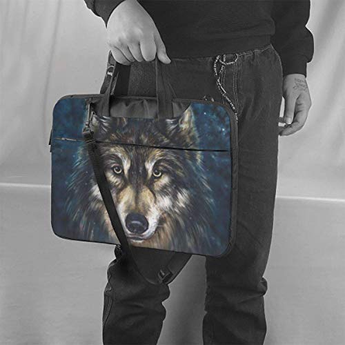 Bolso para Ordenador portátil con Estampado de Lobo Realista, maletín de Negocios