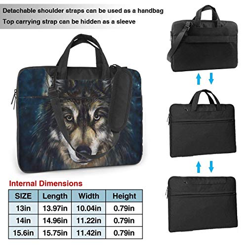 Bolso para Ordenador portátil con Estampado de Lobo Realista, maletín de Negocios