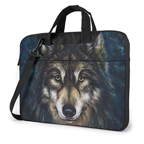 Bolso para Ordenador portátil con Estampado de Lobo Realista, maletín de Negocios