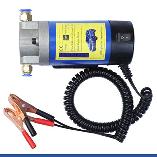 Bomba de transferencia de aceite, bomba de cambio de transferencia de succión de barrido eléctrico de 12 V Motor de metal Bomba de extracción de aceite diesel Bomba de aire para coche 1 piezas (azul)