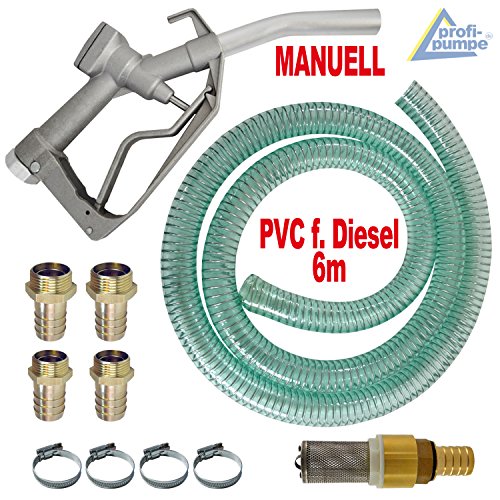 BOMBA DIESEL - BOMBA EXTRACCIÓN DIESEL - BOMBA DE TRANSFERENCIA - BOMBA COMBUSTIBLE - BOMBA TRASVASE GASOLIO - BOMBA AUTOCEBANTE -"Diesel Standard-4" kit completo con MANGUERA, PISTOLA y ACCESORIOS