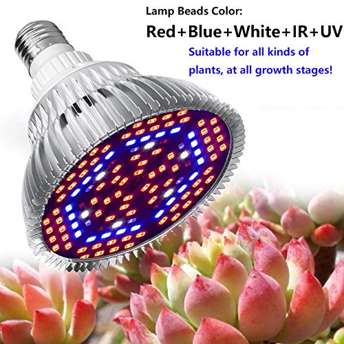 Bombilla LED de cultivo de espectro completo para plantas,50 W,E27, lámpara de cultivo para plantas de interior,vegetales y flores,foco LED para hidroponía,invernadero,orgánico,alta eficiencia