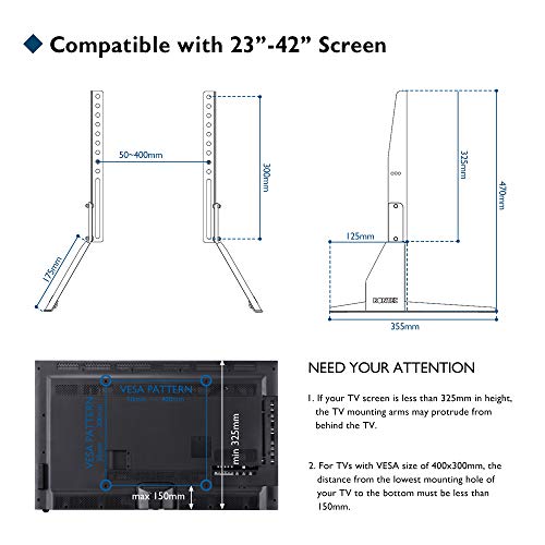 BONTEC Soporte TV Ruedas Mesa TV 23-55 Pulgadas Plasma/LCD/LED Soportes TV de Pie para Pantalla Plana Móvil Carro de Exhibición Trole, Máx. VESA 400x400 mm