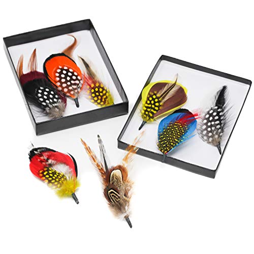 Borges & Scott Adorno de Plumas para Sombreros (Plumas Millinery) - Pack de 8