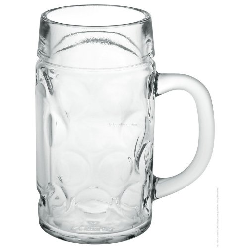 Borgonovo 1104005 Vasos de Cristal para Cerveza con Mango, 0.5 lt