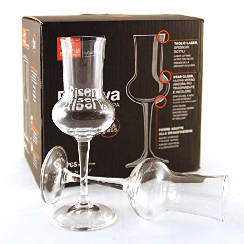 Bormioli - Juego de 6 vasos de reserva para vasos transparentes de 8 cl Grappa