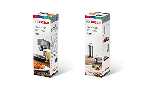 Bosch MUZ9PP1 Set para elaborar pasta casera, accesorio opcional para robots de cocina OptiMUM, Inoxidable, Acero mate