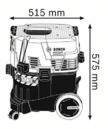 Bosch Professional GAS 35 M AFC - Aspirador seco/húmedo (1380 W, capacidad 35 l, clase polvo M, 254 mbar, manguera antiestática)