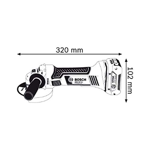 Bosch Professional GWS 18-125 V-LI Amoladora angular, 10.000 rpm, diámetro disco 125 mm, sin batería, en L-BOXX, 18 V, Negro/Azul, 12.7 cm