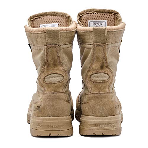 Botas tácticas Militares de Hombre Ultraligero, Tan Botas Jungle Combat, Zapatos de Trabajo y Seguridad (40 EU, Tan)