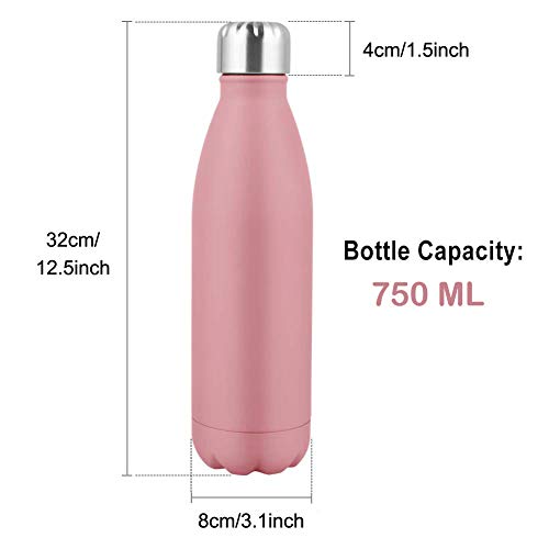 Botella de Agua Acero Inoxidable-500ml/750ml,Aislada al Vacío de Conserva Frío Doble Pared,sin BPA Botella Agua Deporte,Resistencia al Rayado, fácil de Limpiar,Reutilizable para Colegio, Sport,Yoga