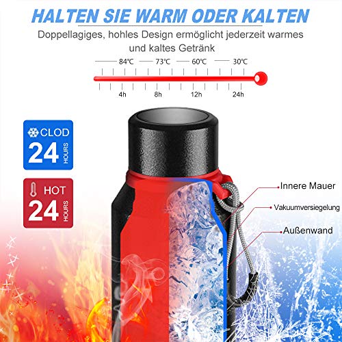 Botella isotérmica de acero inoxidable de 720 ml, doble pared, botella de vacío, 24 horas de frío y 24 horas de calor, sin BPA, para niños, adultos, exteriores, deporte, bicicleta, oficina