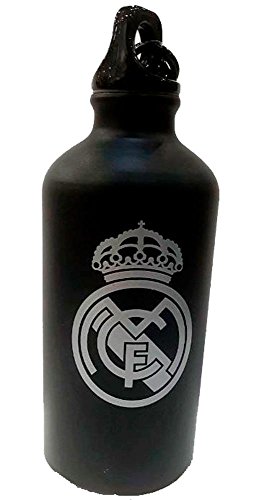 Botellin Real Madrid Negro Mate Escudo