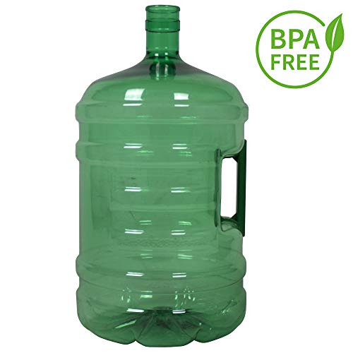 Botellón de 18.9 litros, para Agua. Compatible con Tapones de 5 galones. Apto para dispensadores de Agua. Color Verde. Libre de bisfenol-A