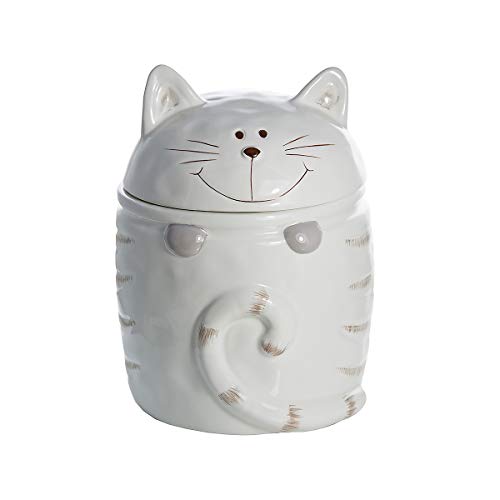 Botes para alimentos cerámica, tarro de ceramica blanco con diseño de gato, de uso general, té, café, azúcar, regalo con gatos, animales temática