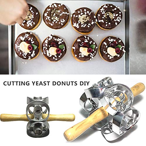 bouncevi Donut Mold Metal Rotary Donut Makers Cortadores Galletas Marco Molde Herramientas para Hornear Donuts Maker Well-Suited