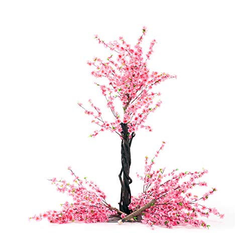 BOWCORE Artificial Flor del melocotón árboles Artificiales Flor de Cerezo del árbol de Seda de la Flor 5 pies de Alto 1,5M Artificial Flor de Cerezo Árboles Rosa Claro Boda al Aire Libre de Interior