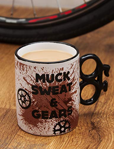 Boxer - Taza de cerámica, diseño con Texto en inglés «Muck Sweat and Gears», marrón