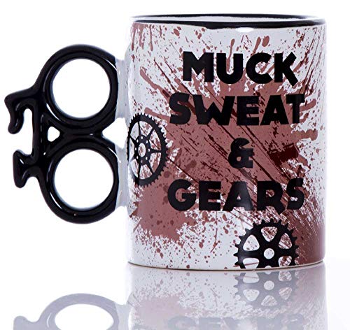 Boxer - Taza de cerámica, diseño con Texto en inglés «Muck Sweat and Gears», marrón