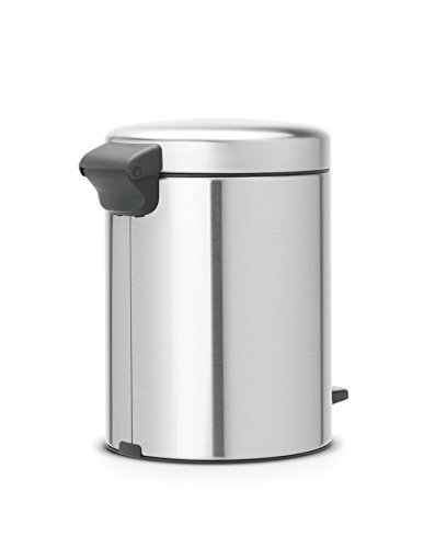 Brabantia Cubo de Basura con Pedal, Inoxidable, Acero Mate Anti-Huellas, 5 l