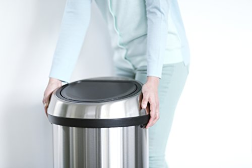 Brabantia Touch Bin Cubo de Basura 60 litros, incxidable, Acero Mate