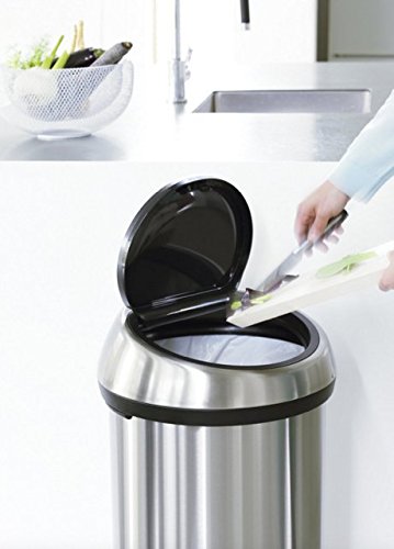 Brabantia Touch Bin Cubo de Basura 60 litros, incxidable, Acero Mate