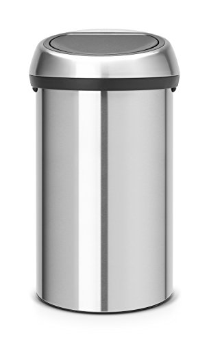 Brabantia Touch Bin Cubo de Basura 60 litros, incxidable, Acero Mate