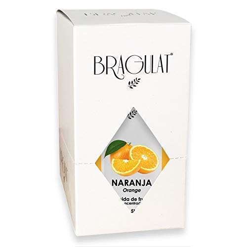 BRAGULAT | Zumo Concentrado de Frutas Sabor Naranja | Bebidas y Refrescos Instantáneas en Polvo | Sin Azúcar y con Vitamina C | Agua con Sabor Naranja | 15 Sobres