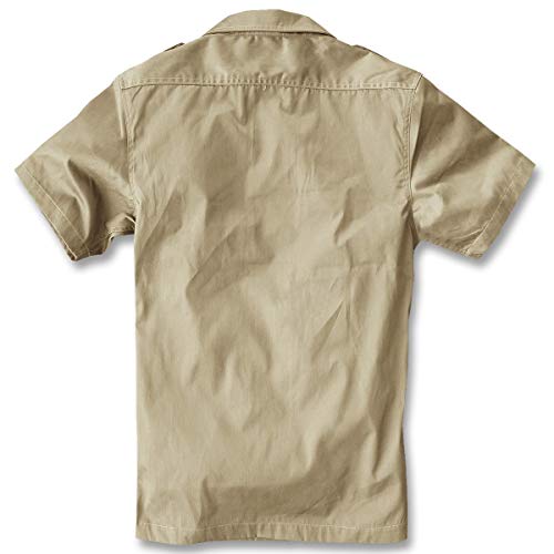 Brandit US Hemd Kurzarm Camisa, Beige, 5XL para Hombre