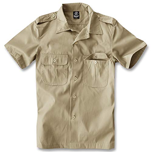 Brandit US Hemd Kurzarm Camisa, Beige, 5XL para Hombre