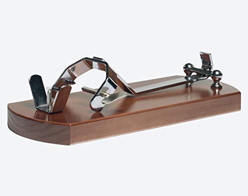 BRICOMIRAS JAMONERO Modelo Plegable Color Nogal, Regalo Pinza Arcos Acero Inoxidable + Cuchillo + CHAIRA + CUBREJAMÓN Y PAÑO, Soporte JAMONERO Ideal Uso DOMÉSTICO Y Profesional (Cubrejamón Burdeos)