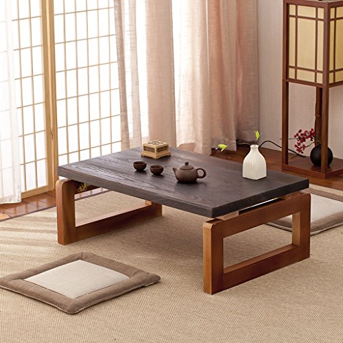 Brilliant firm Mesas Mesas de Comedor Kang Mesa de Tatami Mesa de té Mesa de Ventana de Madera Mesa de Mesa Japonesa Enano Mesa de Centro Mesa pequeña (Color : Walnut, Size : 60 * 40 * 30cm)