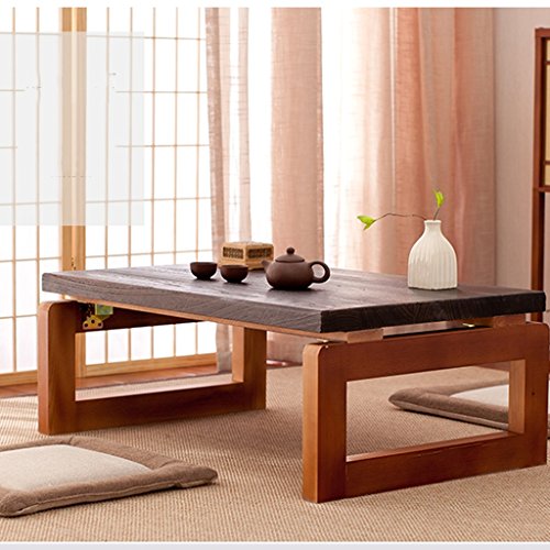 Brilliant firm Mesas Mesas de Comedor Kang Mesa de Tatami Mesa de té Mesa de Ventana de Madera Mesa de Mesa Japonesa Enano Mesa de Centro Mesa pequeña (Color : Walnut, Size : 60 * 40 * 30cm)