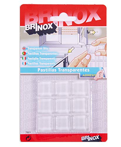 Brinox B78010H Pastillas protectoras adhesivas, Transparente, 20 x 20 mm, Set de 9 Piezas