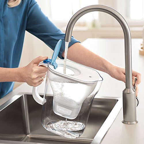 BRITA Style Jarra filtrante de plástico, 26,5 x 11 x 27,5 cm, plástico, Azul, Offre spéciale 3 Cartouches incluses