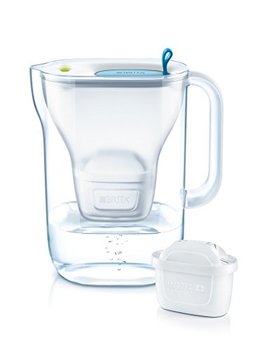 BRITA Style Jarra filtrante de plástico, 26,5 x 11 x 27,5 cm, plástico, Azul, Offre spéciale 3 Cartouches incluses