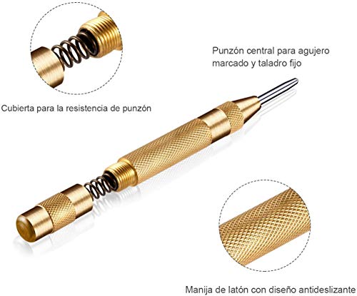 Broca Escalonada Profesional, Broca Cónica, Punzón Central Automático Tacklife PDH06A, Acero de Alta Velocidad | 47 Tamaños en 5, Mango de Cambio Rápido HEX 1/4, Diseño de Cuchillas de Doble Corte