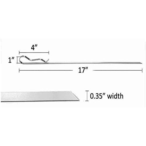 Brochetas caseras de Acero Inoxidable para Asar, brochetas de brocheta de Metal Plano para Asar para Picnic de Carne y Verduras a la Parrilla (tamaño: 6 Piezas)