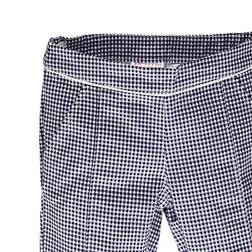 Brums Pantalone Rasatello El.Vichy, Multicolor (Bianco/BLU 01 903), 140 (Talla del Fabricante: 10A) para Niñas