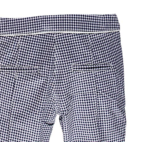 Brums Pantalone Rasatello El.Vichy, Multicolor (Bianco/BLU 01 903), 140 (Talla del Fabricante: 10A) para Niñas